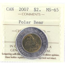 2007 Polar Bear $2 ICCS Certified MS-65