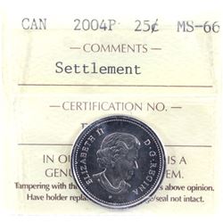 2004P Settlement 25-cent ICCS Certified MS-66