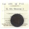 Image 1 : 1891 SL SD Obverse 2 1-cent ICCS Certified F-15