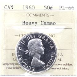 1960 Canada 50-cent ICCS Certified PL-66; Heavy Cameo