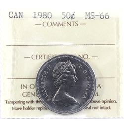 1980 Canada 50-cent ICCS Certified MS-66