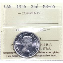 1956 Canada 25-cent ICCS Certified MS-65