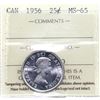 Image 1 : 1956 Canada 25-cent ICCS Certified MS-65