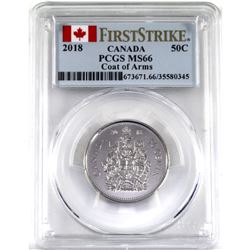 2018 Canada 50-cent PCGS Certified MS-66