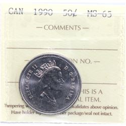 1990 Canada 50-cent ICCS Certified MS-65