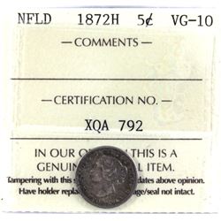 1872H NFLD 5-cent ICCS Certified VG-10
