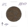 Image 1 : 1840 USA 1-cent  90 Degree rotation