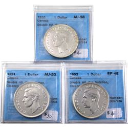 1950 Double HP AU-58, 1951 Double HP Die Rotation AU-50, 1952 Double HP, Die  Rotation EF-45  All CC