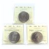 Nickel $1 1981, 1982 Constitution, 1984 J. Cartier ICCS Certified MS-65. 3pcs.