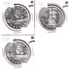 1957,1958 & 1959 Canada Silver dollar Brilliant Uncirculated (scratched) 3pcs