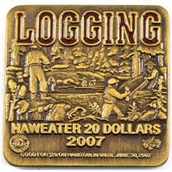 2007 Rare Low Mintage Manitoulin Island Haweater $20 Logging Square Medallions