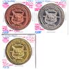 3x 1986 Wildwood Alberta " Owl's Head" medals in Copper, Nickel Silver & Bronze medals. 3pcs