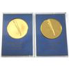 Image 2 : Pair of 1973 Franklin Mint issue "The Comet Kohoutek Eyewitness" 24K Gold plated Sterling Silver Med