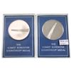 Pair of 1973 Franklin Mint issue "The Comet Kohoutek Eyewitness" Sterling Silver Medal. Packaging co