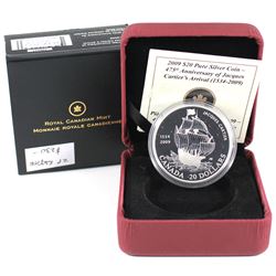 2009 Canada $20 475th Anniversary of Jacques Cartier's Arrival. COA is impaired and coin is light to