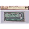 Image 1 : ERROR ! 1954 $1 BC-37b-E25a-i, Bank of Canada, Beattie- Rasminsky, Modified Portrait, Cut off size, 