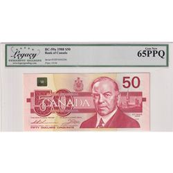 BC-59a 1988  Bank of Canada $50 *LOW SERIAL NUMBER*, Theisssen-Crow S/N: EHP0000296. Legacy Certifie