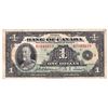Image 1 : 1935 BC-1 $1 Bank of Canada English Note, S/N: B2049410, VG-F.