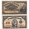 Image 1 : 1900 DC-15c & 1923 DC-24c Dominion of Canada 25c Notes, F-VF. Notes contain impairments. 2pcs