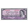 Image 1 : 1954 BC-32b $10 Bank of Canada Devil's Face Note, S/N: I/D0102244, VF. Note contains a 3mm tear in u