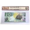 Image 1 : 2004 $20 BC-64b-N1-iii, Bank of Canada, Jenkins-Carney, Printed in 2009, 4 digit Radar  S/N: EUT 460