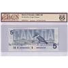Image 1 : * Low Serial Number* 1986 $5 BC-56d-N5-iv, Bank of Canada, Knight-Thiessen,  Low Serial number, S/N: