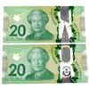 Image 2 : Pair of 2x 2012 $20 Bills BC-71b with FWV & FWW Prefixes. Notes are EF to UNC.  2pcs