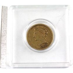 1880 United States Liberty  $5 Gold coin. This coin is .900 fine, has a weight of 8.359 grams and co
