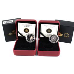 2013 & 2014 Canada $3 Animal Architects Fine Silver Coins - 2013 Bee and Hive & 2014 Spider and Web 