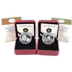 2013 & 2014 $5 Canadian Bank Notes Fine Silver Series - 2013 Canadian Bank of Commerce & 2014 Saint 