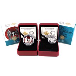 2015 Canada $1 & $3 100th Anniversary of In Flanders Fields Commemorative Fine Silver Coins. 2pcs (T