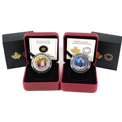 2013 Canada 50-cent Snowman & 2014 50-cent Christmas Tree Lenticular Cupronickel Coins. 2pcs