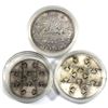 Image 1 : Very Unique! Lot of 2x Puzzle Piece Coins - One 1966 Silver Dollar, One 1985 Nickel Dollar and an En
