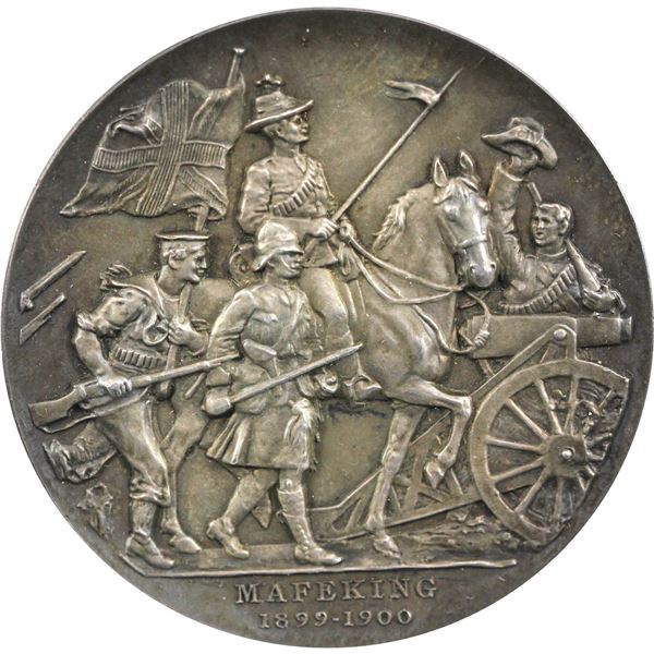 1899-1900 "The Mafeking" Sterling Silver Medal in Original (Tattered) Box. Commemorates Colonel Bade