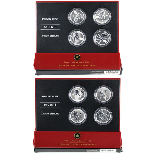 2005 Canada 50-cent Toronto Maple Leafs & Montreal Canadiens Hockey Legends 4-Coin Sterling Silver S