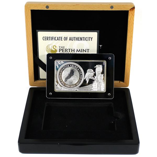 Most Famous Bullion Coin Bar Series - 1990-2015 Australia 25th Anniversary of the Kookaburra 1oz Coi