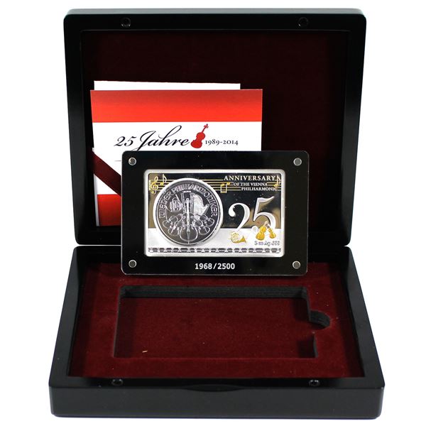 Most Famous Bullion Coin Bar Series - 1989-2014 Austria 25th Anniversary of the Philharmonic 1oz Coi
