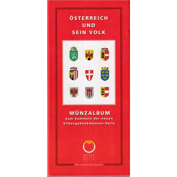 1993-1994 'Austria and its People' 1st in Series 500 Schilling Sterling Silver 4-coin Set Featuring 