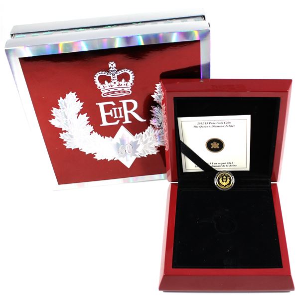 2012 Canada $5 1/10oz Diamond Jubilee Royal Cypher Fine Gold Coin. (TAX Exempt)