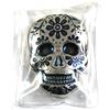 Image 1 : 2oz Fine Silver  Monarch Mint 'Sugar Skulls" with unique Blue colourized toning. (Tax Exempt)