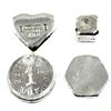 Image 2 : Lot of 4x 1oz Fine Silver Beaver Bullion hand Poured ingots (4oz Total) . Lot includes: Heart, Hexag