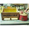 Image 3 : Vintage Gas Can and Vintage Pepsi Wooden Crate