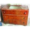Image 2 : Vintage 3 Drawer Dresser and Mirror 43" by 20" by 34" T