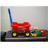Image 1 : Kids Plastic Gardening Wagon With Tools