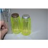 Image 2 : Uranium Glass Salt and Pepper Shakers