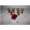Image 1 : 6 Stemmed Egg Cups and Napoleon Ceramic Rose