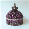 Image 1 : DOMED MOROCCAN GOLD SWAROVSKI CRYSTAL JEWELRY BOX