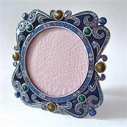 24K GOLD SWAROVSKI CRYSTAL CABOCHAN PICTURE FRAME