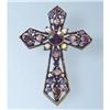 Image 1 : VINTAGE CROSS PIN BROOCH GOLD SWAROVSKI CRYSTALS