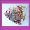 Image 1 : TROPICAL FISH PIN BROOCH GOLD SWAROVSKI CRYSTALS